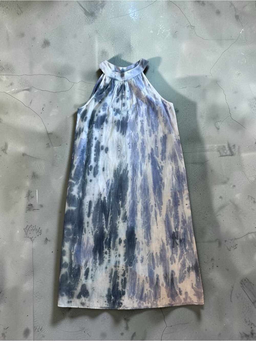 THML Blue White Watercolor Print Midi Maxi Dress Boho - Picture 3 of 8